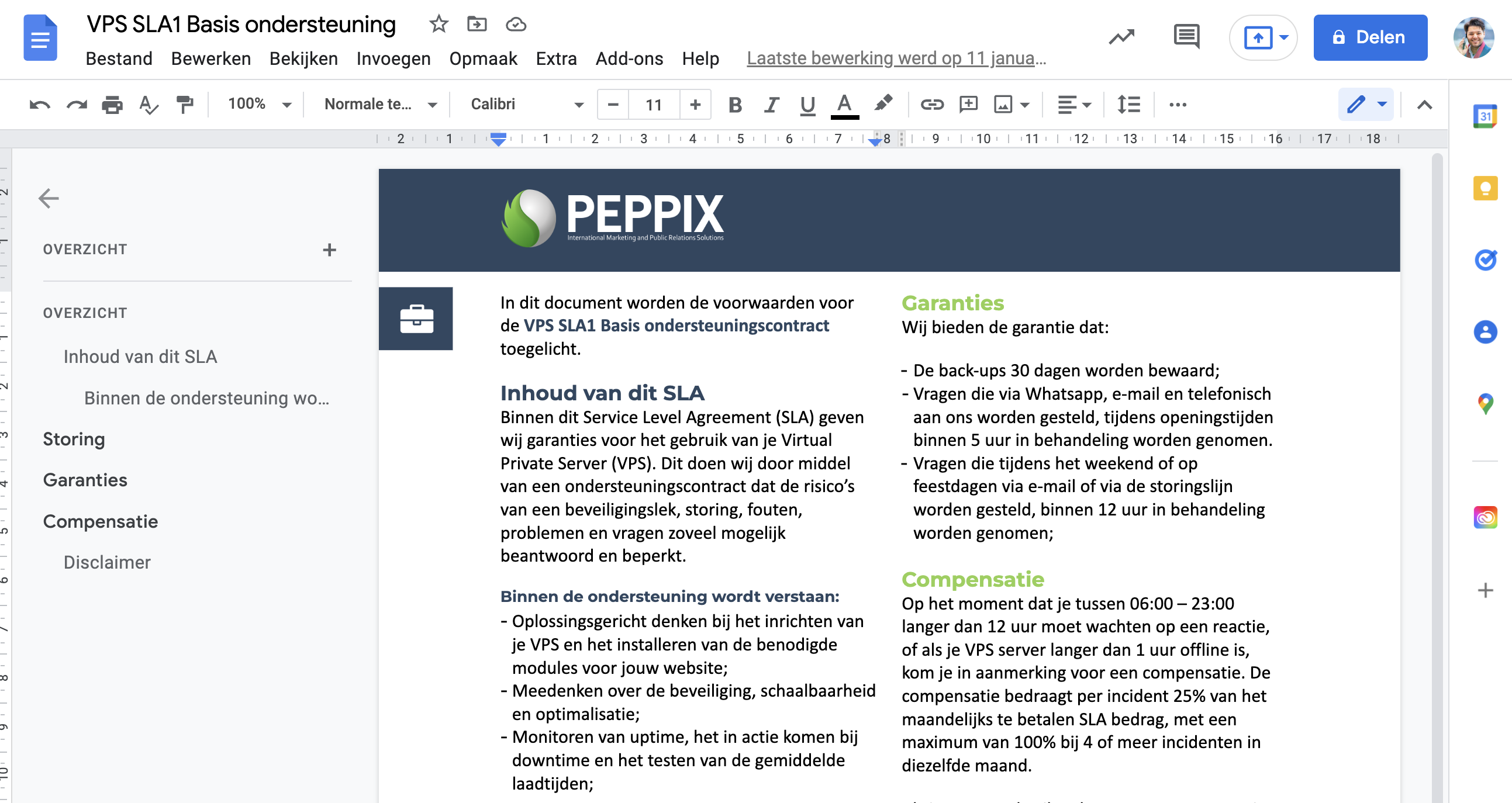 Google Docs bij Peppix Benelux